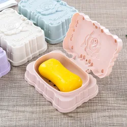 1PC Portable Bathroom Soap Dish With Lid Home Plastic Soap Box Keeps Soap Dry Soap Dish Travel Essentials Dropship