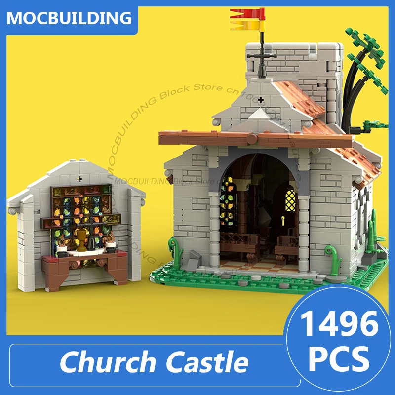 教会城モデル Moc ビルディングブロック DIY 組み立てレンガ建築ディスプレイコレクションクリエイティブクリスマスおもちゃギフト 1449 個