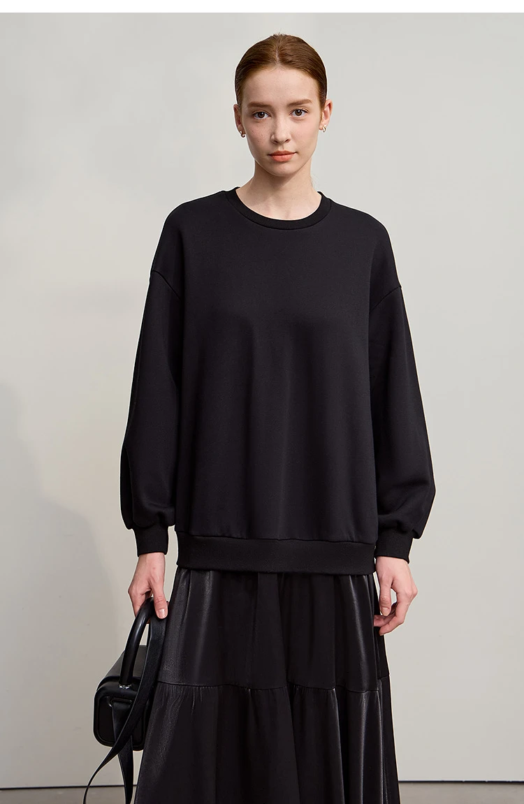 Amii Patchwork Women's Dress 2025 Winter New Casual Versatile Warm Sweater O-Neck Loose A Line Sweatershirt Dress Women 12544123