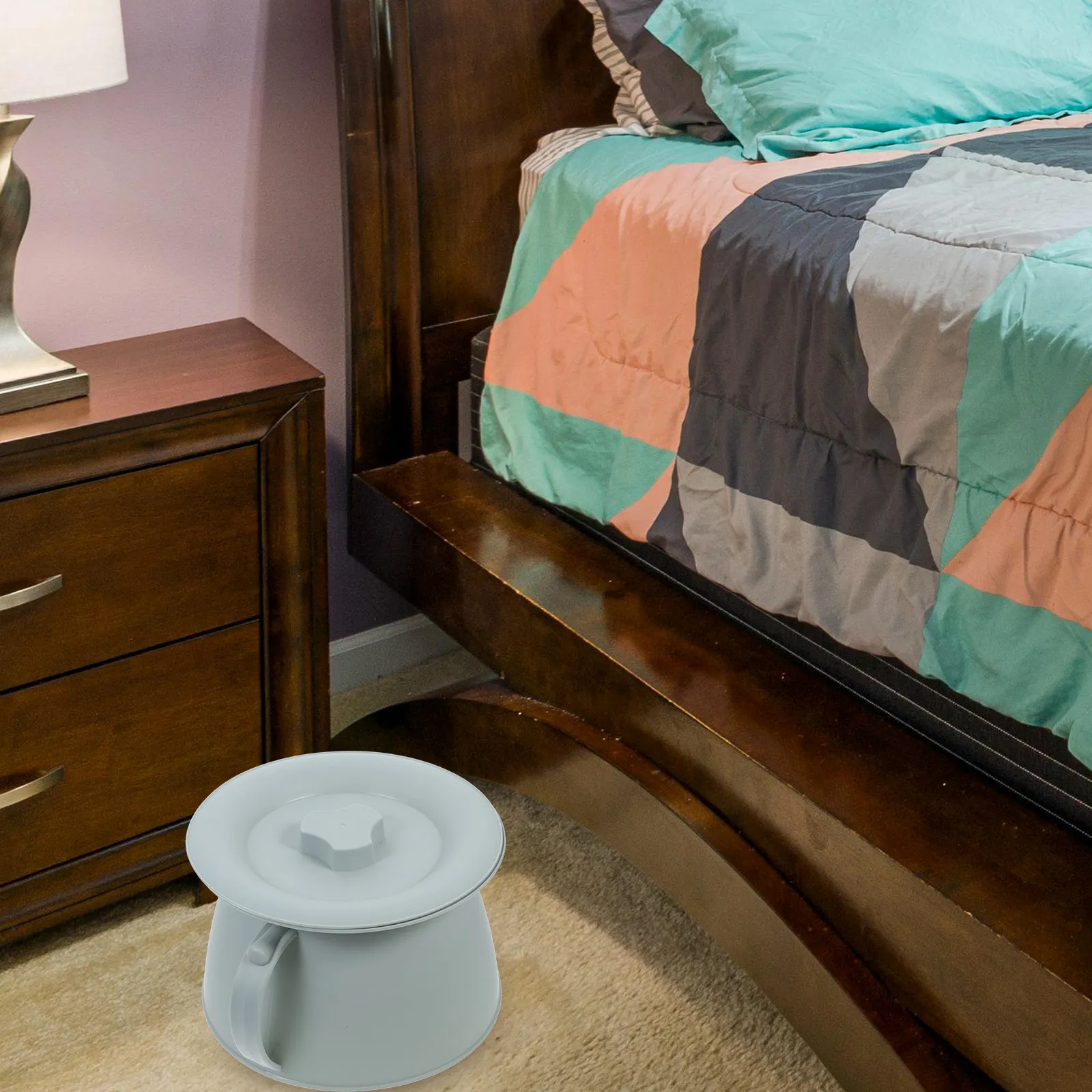 

Covered Chamber Pot Plastic Spittoon Urinal Portable Bottle Toilet Green Disabled