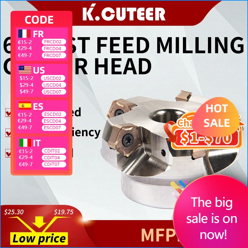 

CNC machining tool MFPN heavy cutting milling cutter head and PNMU milling insert