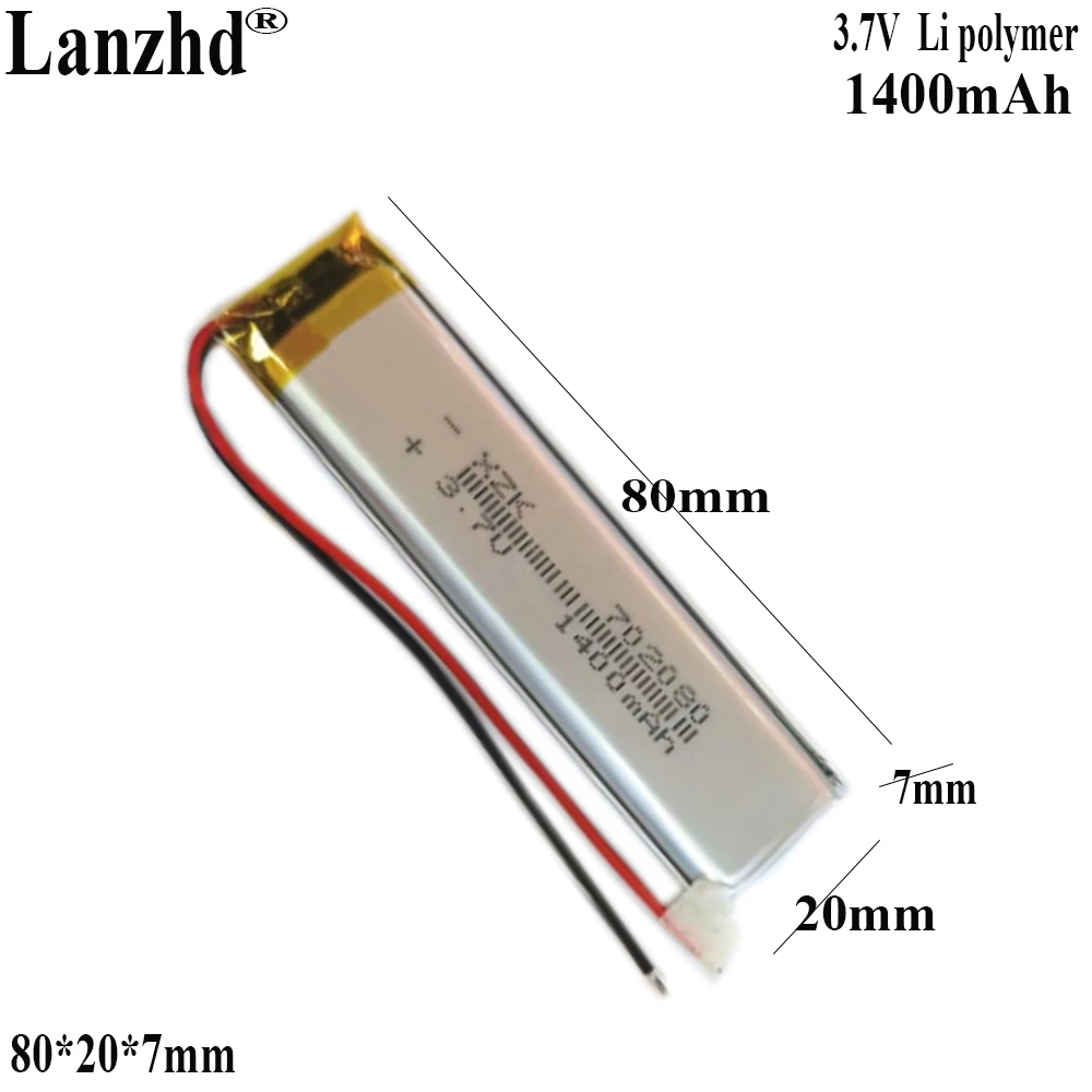 

Полимерная литиевая батарея 3,7 в, 1000 мАч для фотооборудования, фотодетектор освещения 702080