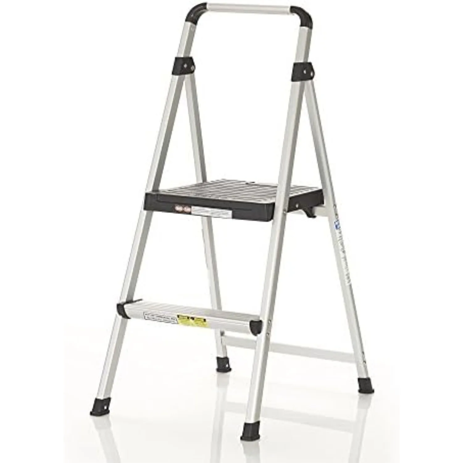 2 Step Lite Solutions Folding Step Stool, Aluminum/Black