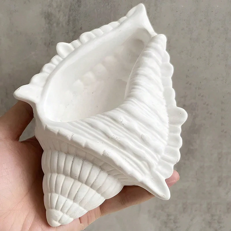 Moule à bougie en Silicone en forme de conque 3D, pot de fleurs succulentes, gypse, ciment, résine, plâtre, ornement artisanal, décoration de maison, DIY