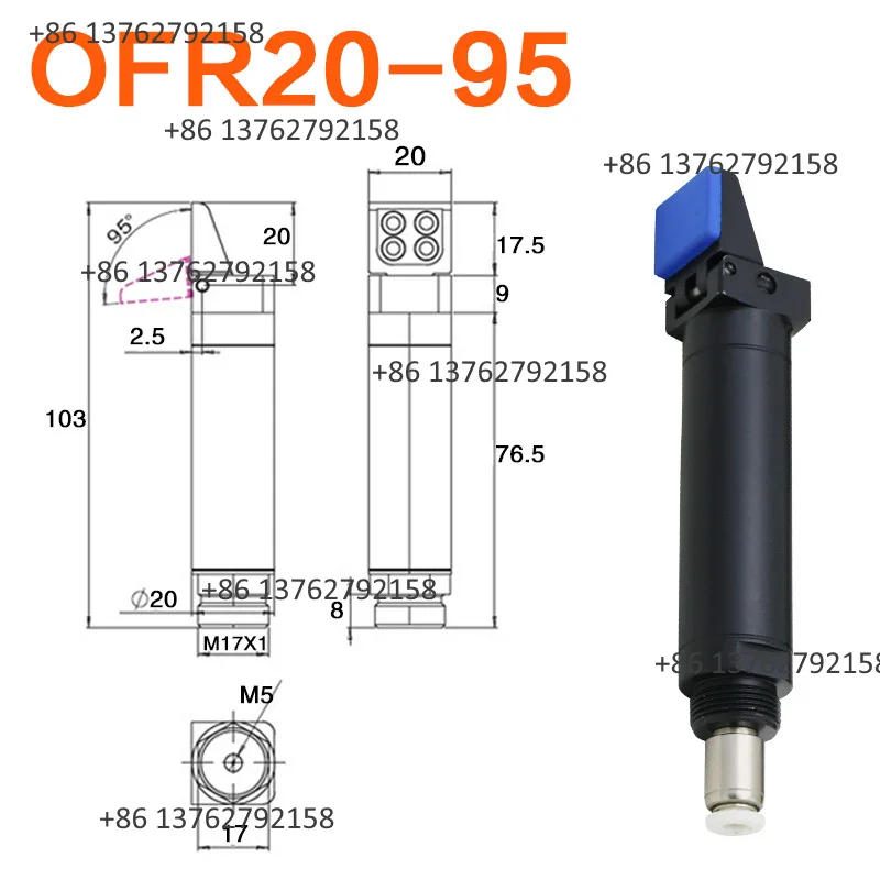 Single Finger Angular Pneumatic Gripper Manipulator Air Cylinder Industrial Robotic Clamping Actuator Tool