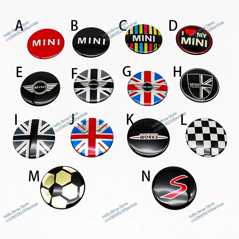 4pcs 54mm Car Wheel Center hub Cap Badge Dust-Proof Covers Emblem Sticker Car Styling For MINI Coopers S JCW R52 R53 R54 R55 R56