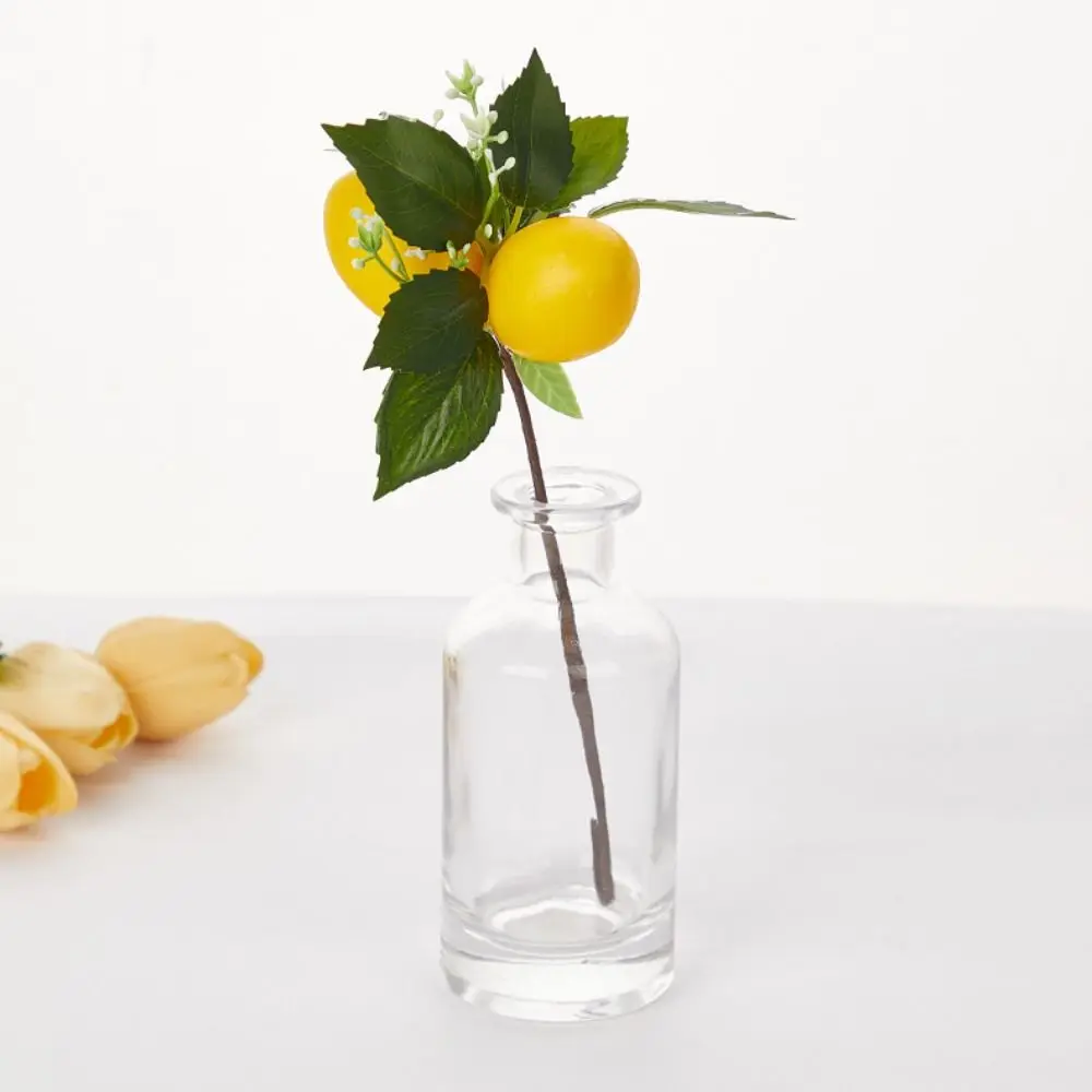 Lifelike Artificial Lemon Branches DIY Handmade Lemon Napkin Ring Elegant with Green Leaves Faux Yellow Lemons