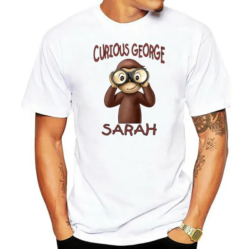 Curious George Personalized custom t shirt Party Favor Birthday present Gift Cartoon t shirt men Unisex New Fashion tshirt