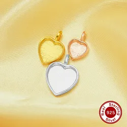 Minimalist Keepsake Breast Milk Resin Heart Bezel Pendant Blank Settings,Solid Back Solid 925 Sterling Silver Charm 1431317