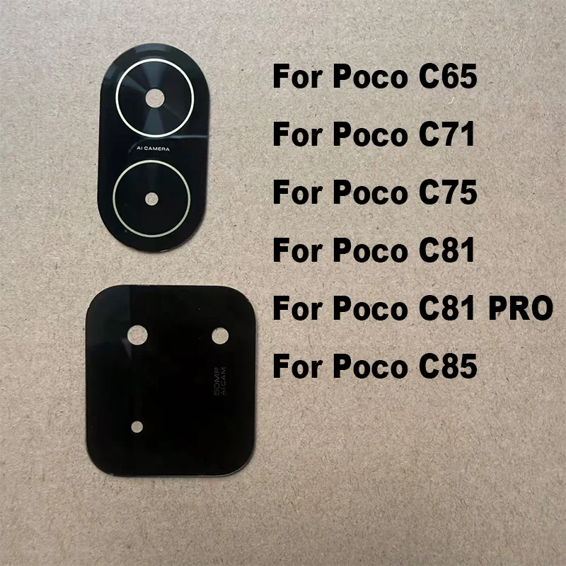 For Xiaomi Poco C65 C71 C81 Pro C85 Back Camera Lens Glass Rear Cover With Glue Adhesive Replacement
