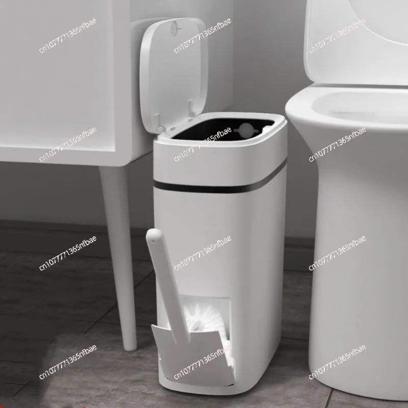 

Toilet with lid toilet brush, narrow slit crevice press toilet basket