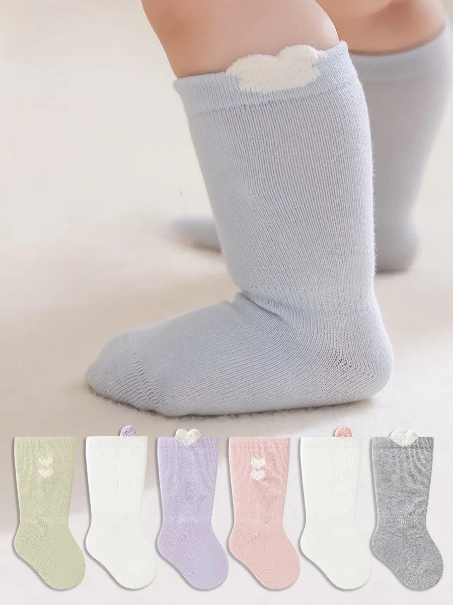 3Pairs/Lot Baby Socks Newborn Infant Cotton Socks Spring Autumn Cute Toddler Kids Knee High Socks 0-5Y Children Socks Boys Girls