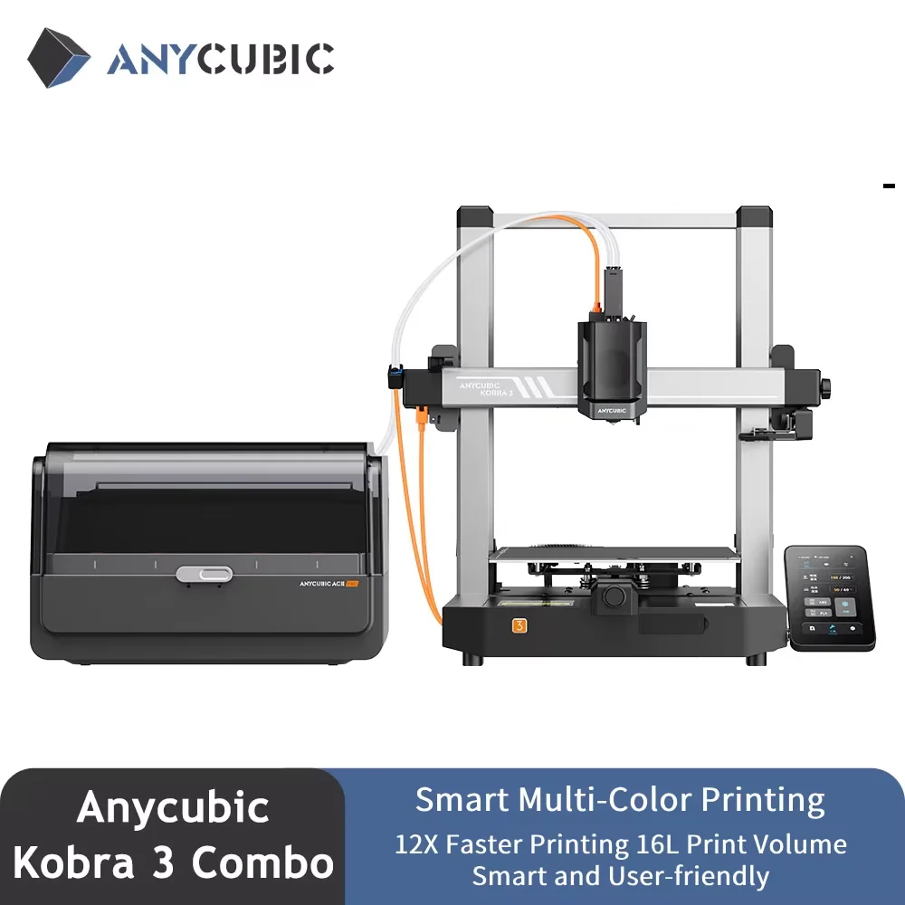 ANYCUBIC Kobra 3 Combo Mehrfarbiger FDM-3D-Drucker, max. 600 mm/s Druckgeschwindigkeit, Baugröße 250