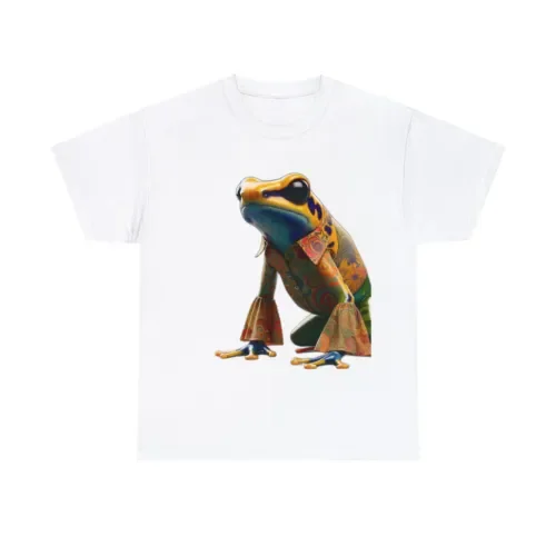 Unisex Adult Graphic T Shirt Psychedelic Golden Poison Dart Frog Tee Retro Style For Men Clothing Women Short Sleeve Tees