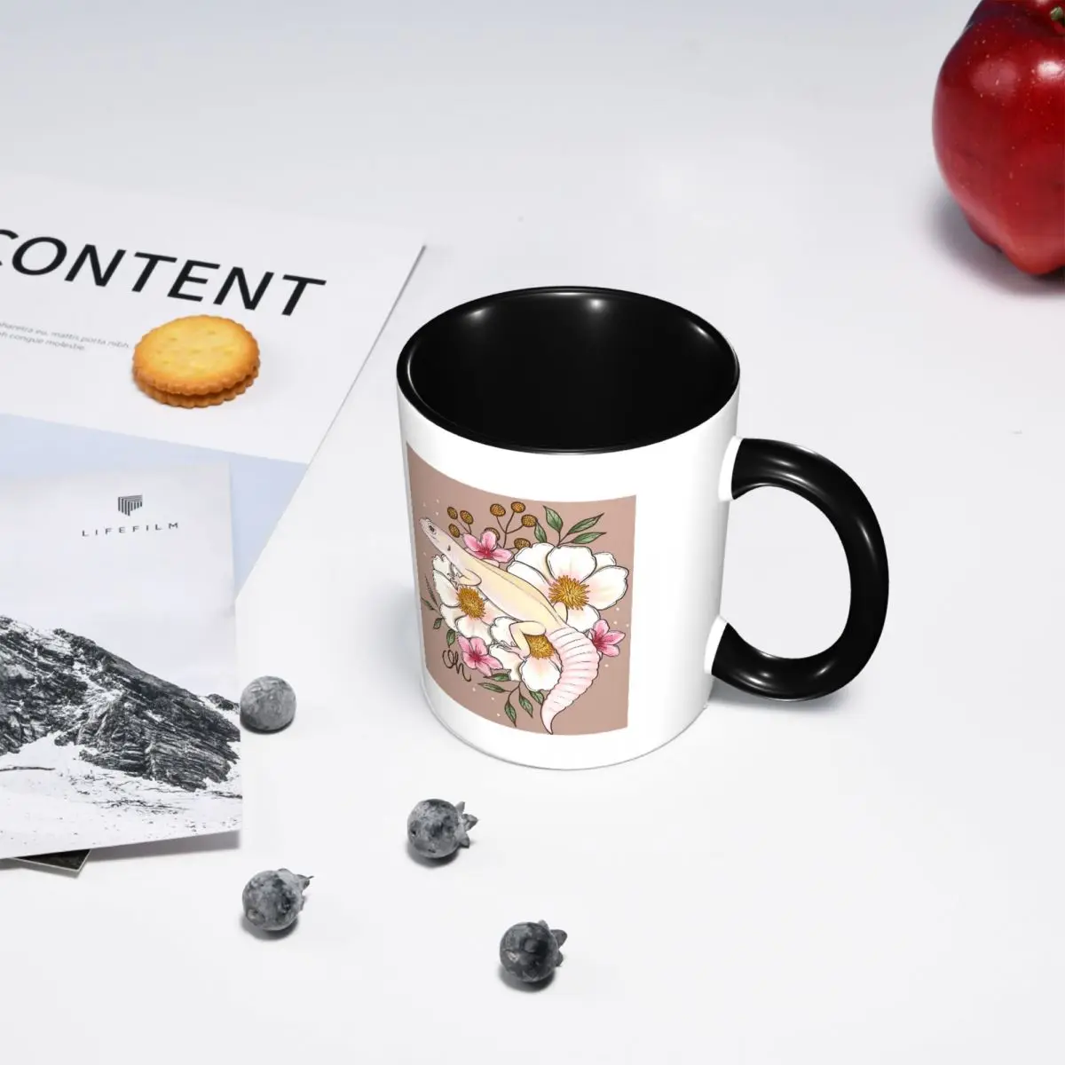 Leopard Gecko Murphy's Patternless With Florals Mug Funny Ceramic Coffee Cups Tea Mugs Milk Cup Drinkware Gift for Woman Man