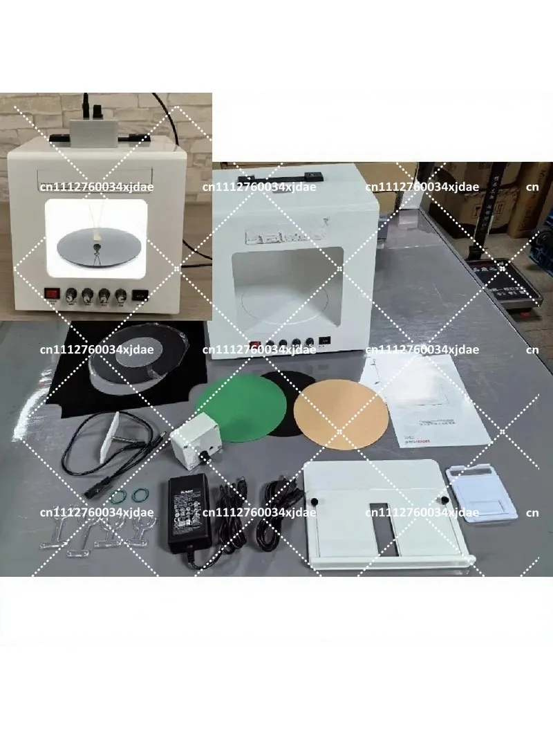 2026 Hot Selling 20cm 30cm Light Box Black Background Rotating Necklace Display Stand with Turntable Photo Box