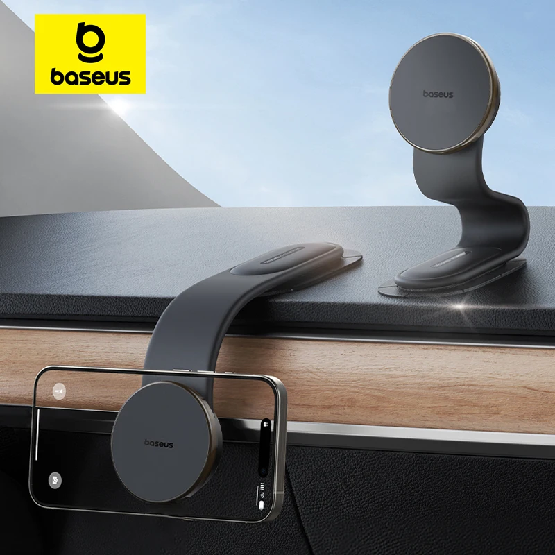 Baseus 자기 자동차 휴대 전화 아이폰 홀더 쉬운 붙여 넣기 마운트 스탠드 전화 홀더 아이폰 13 14 15 대시 보드 센터 콘솔