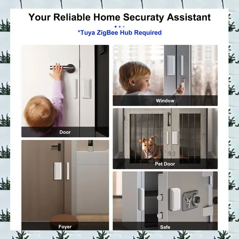ABLG Tuya Zigbee Door Sensor Window Sensor Wireless Smart Door Sensor Alarm Support Home Security&Automation
