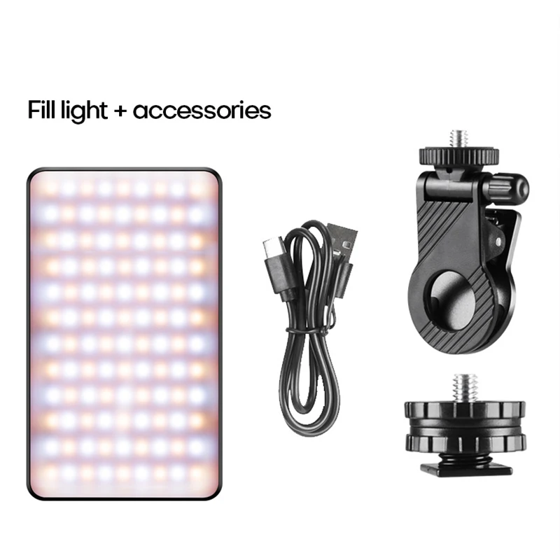 Verstelbare Helderheid Draagbare Mini Selfie Vul Licht Rgb Oplaadbare Clip Op Telefoon Laptop Tablet Camera Schieten Vergadering Licht