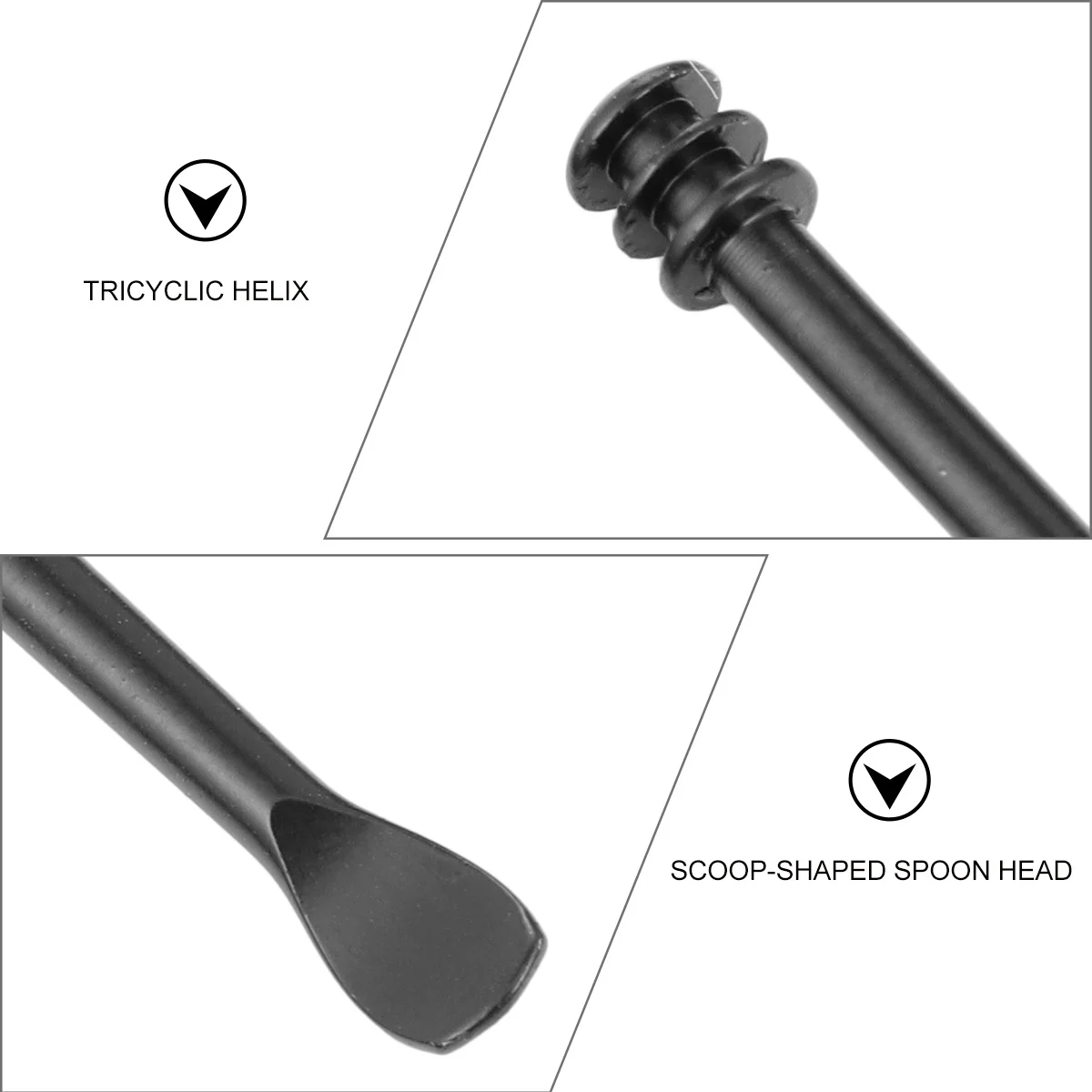 

3Pcs Ear Spoon Set Stainless Steel Earwax Remover Professional Safe Skid Resistant Smooth Surface Portable Travel Use for Dry