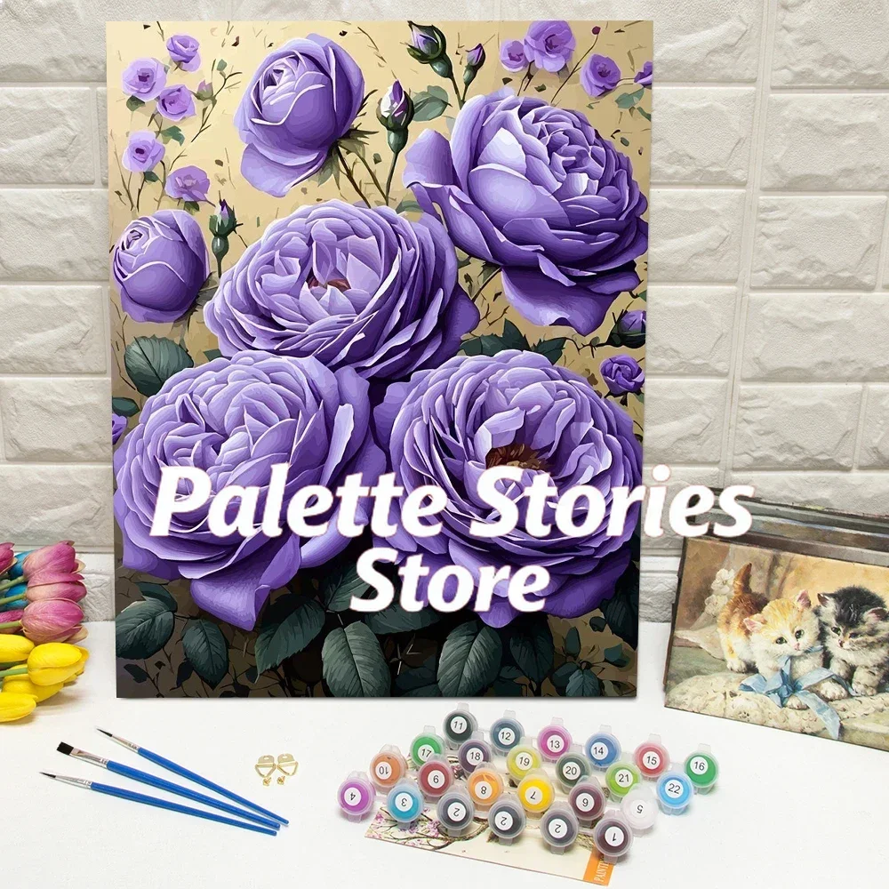 

Frameless DIY Digital Oil Painting Flower Painting By Numbers On Canvas Handpainted Painting Art DIY Kit For Adults Wall Decor L