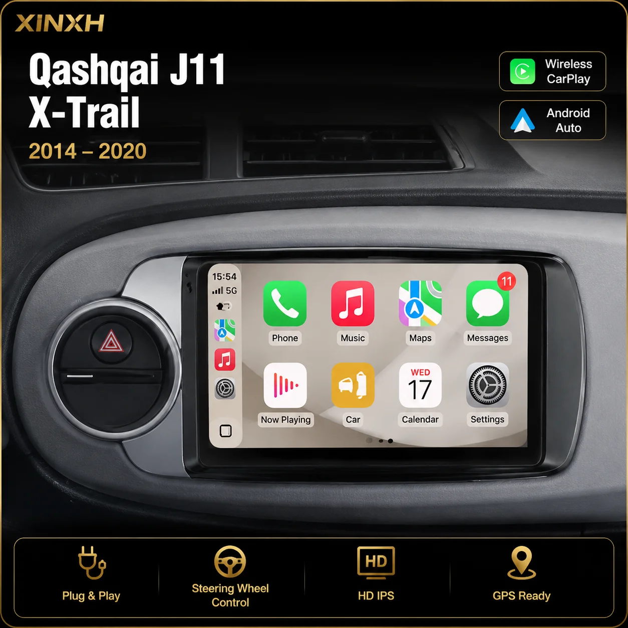 Android Car Radio GPS Navigation Player For Nissan Qashqai J11 X-Trail 2014-2020 Wireless CarPlay Android Auto Octa Core 4G WIFI