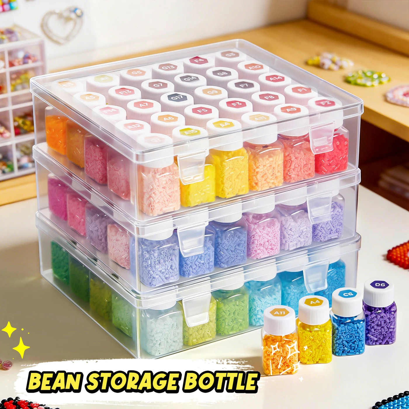 2.6mm Bottle Set Mini Perler Fuse Beads Creative DIY Puzzle Toy Iron Beads High Quality Handmade Craft Kit Gifts Toys for Adult