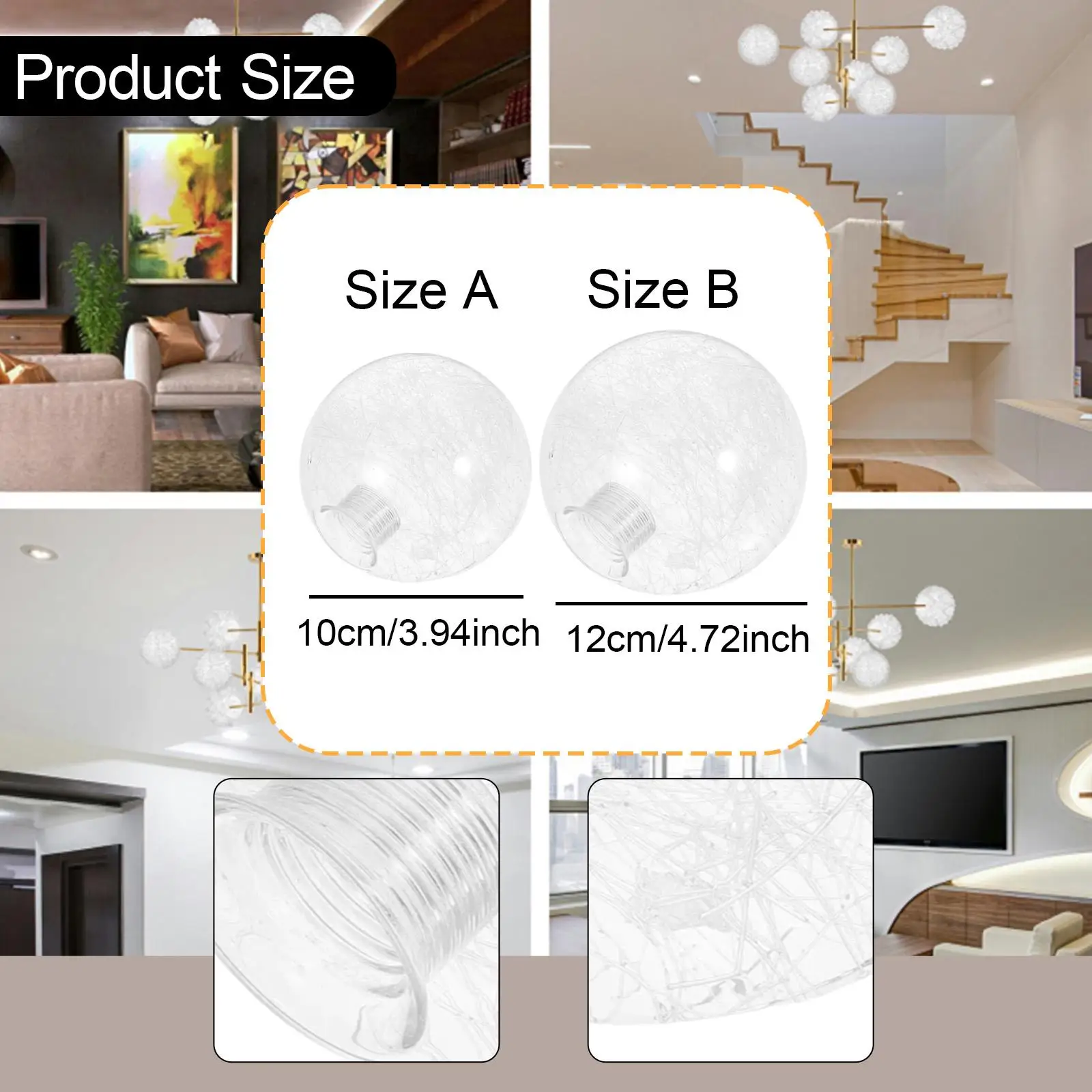 Glass Ball Lampshade Pendant Light Cover Light Fixtures Accessory Fashion
