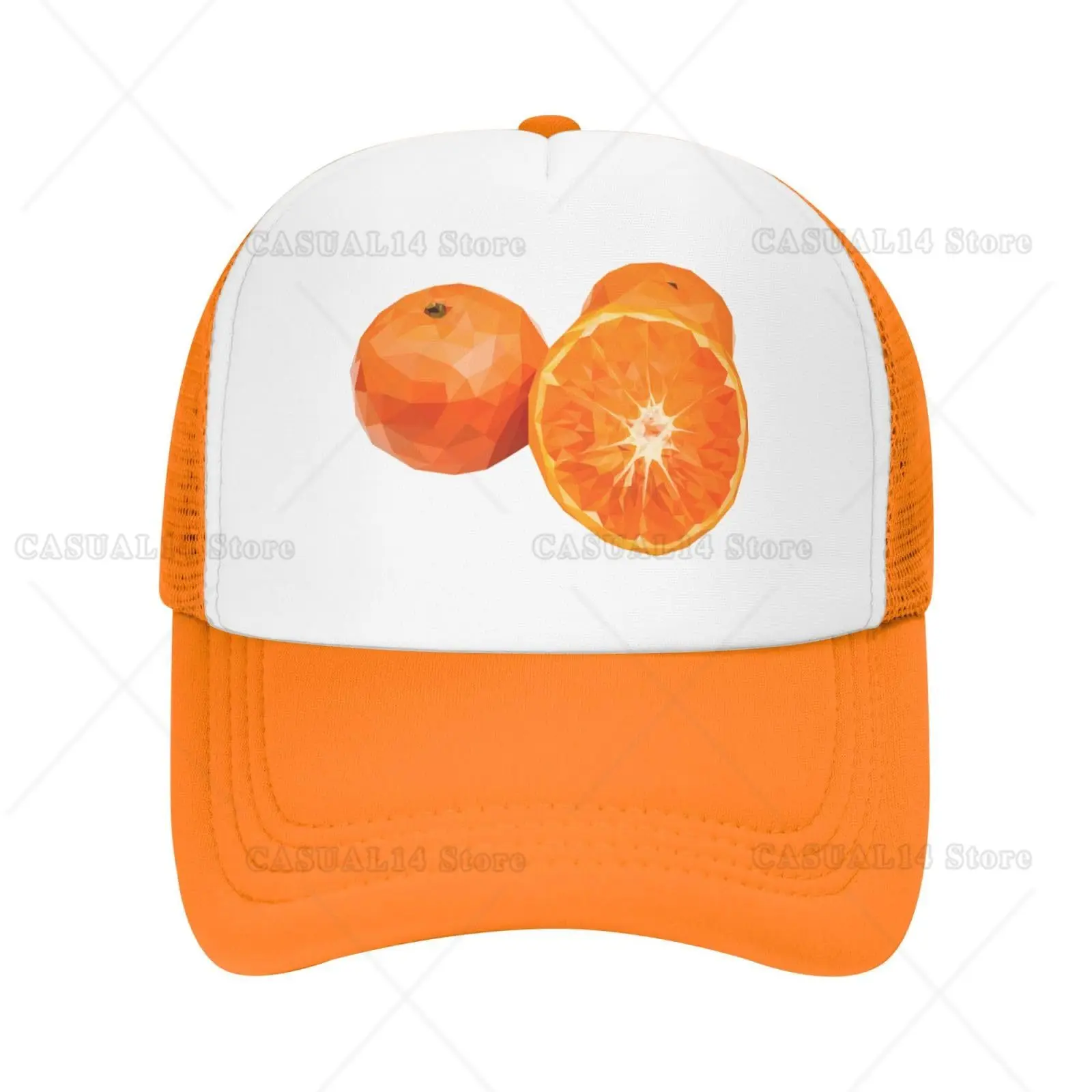 

3D Orange Fruits of Autumn Mesh Trucker Cap Breathable Dad Hat Unisex Breathable Hats for Teens One Size