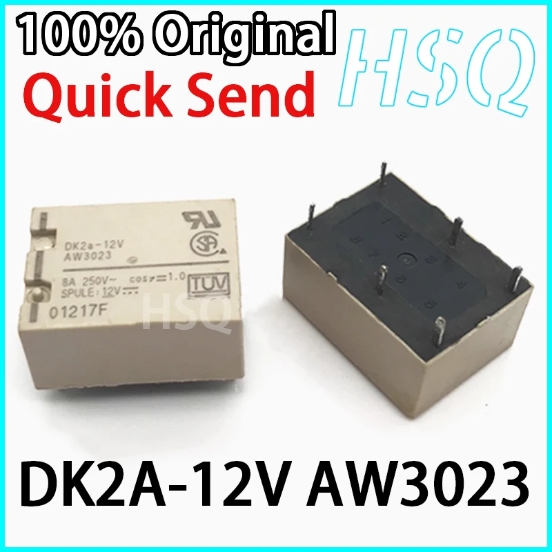 1 шт. абсолютно новое оригинальное DK2A-12V AW3023 6-контактное 8A 2-групповое нормально разомкнутое реле 1 шт. абсолютно новое оригинальное DK2A-12V AW3023 6-контактное 8A 2-групповое нормально разомкнутое реле