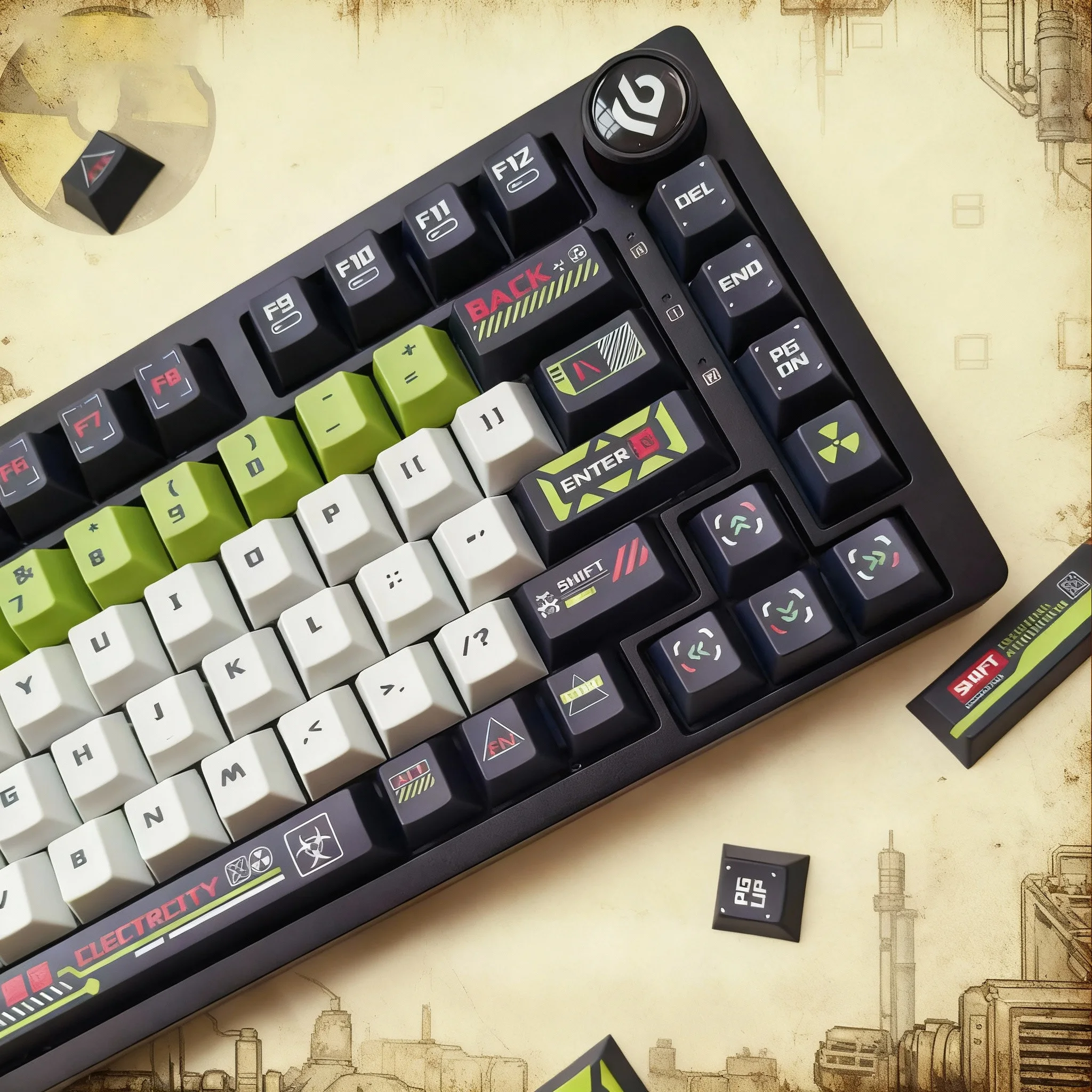 

Колпачки для клавиш с пятью боковыми сублимационными красителями Cherry Profile, тематические колпачки для клавиш из ПБТ на 130 клавиш для механической клавиатуры MX Switch