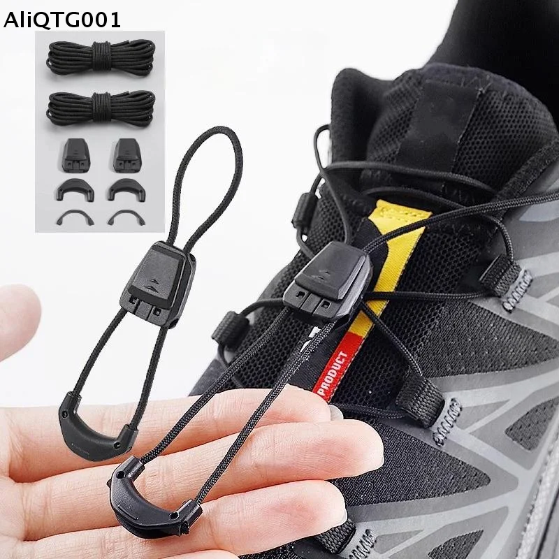 1Pair Quick Lace Kit Fashion Lazy Shoe Laces without Ties Creative Salomon Shoe Accessories String for Easy Shoe Binding