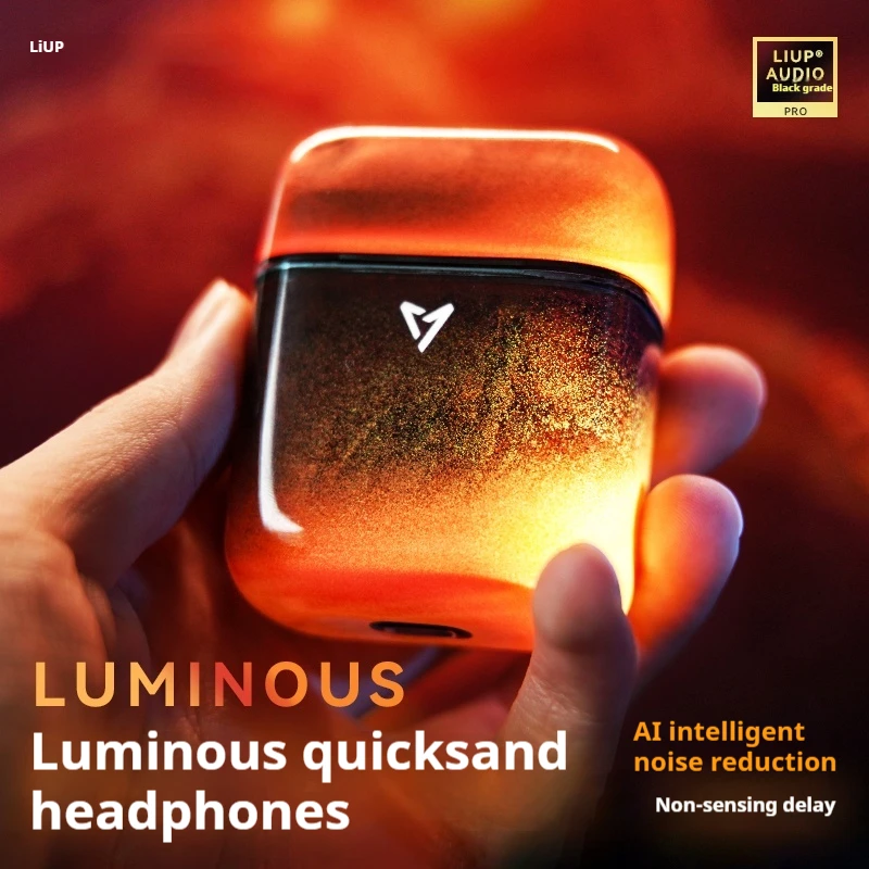 LIUP Luminous Quicksand New Sensorless Delay Active Noise Reduction Sports Gaming Bluetooth Earphones Suitable Lphone  Android