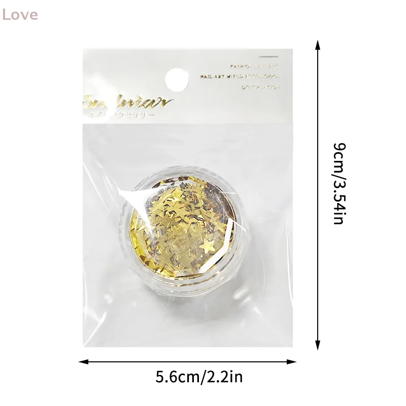 [L & P] 1 صندوق الخماسية نجمة مسمار مزيج الترتر فلاش مسمار مشرقة مرآة الدقيق الديكور مسمار الفن لتقوم بها بنفسك مسمار الفن عشاق