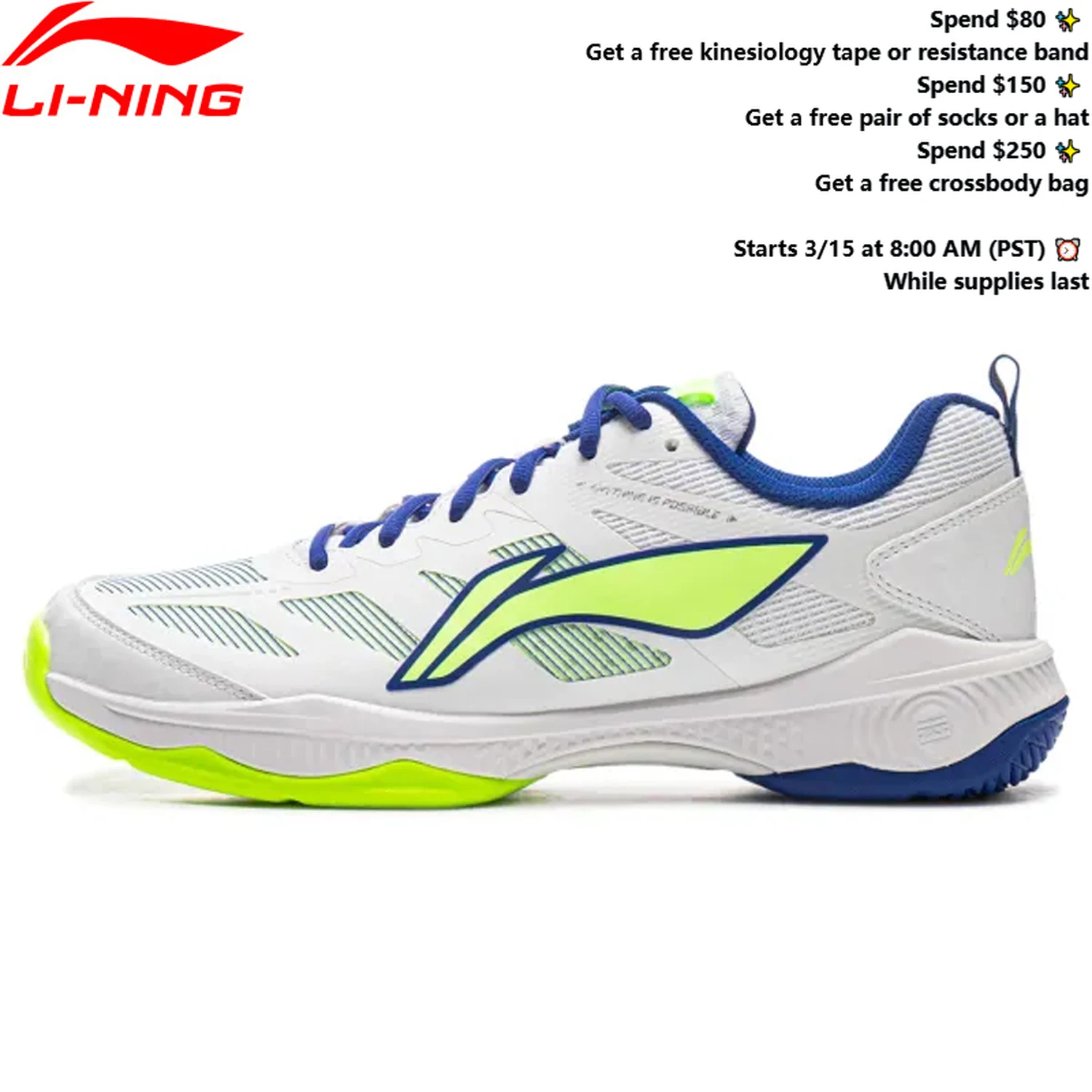 

Li-Ning Unisex GLADIATOR Ⅱ Badminton Training Shoes Cushion Rebound LiNing Men Women Stable Support Sneakers AYTV017