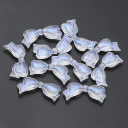 30pcs 15x30mm Transparent Shiny Bow Tie Spacer Beads Bowknot Charms Acrylic Beads for Jewelry Making Bracelet Earrings DIY Craft