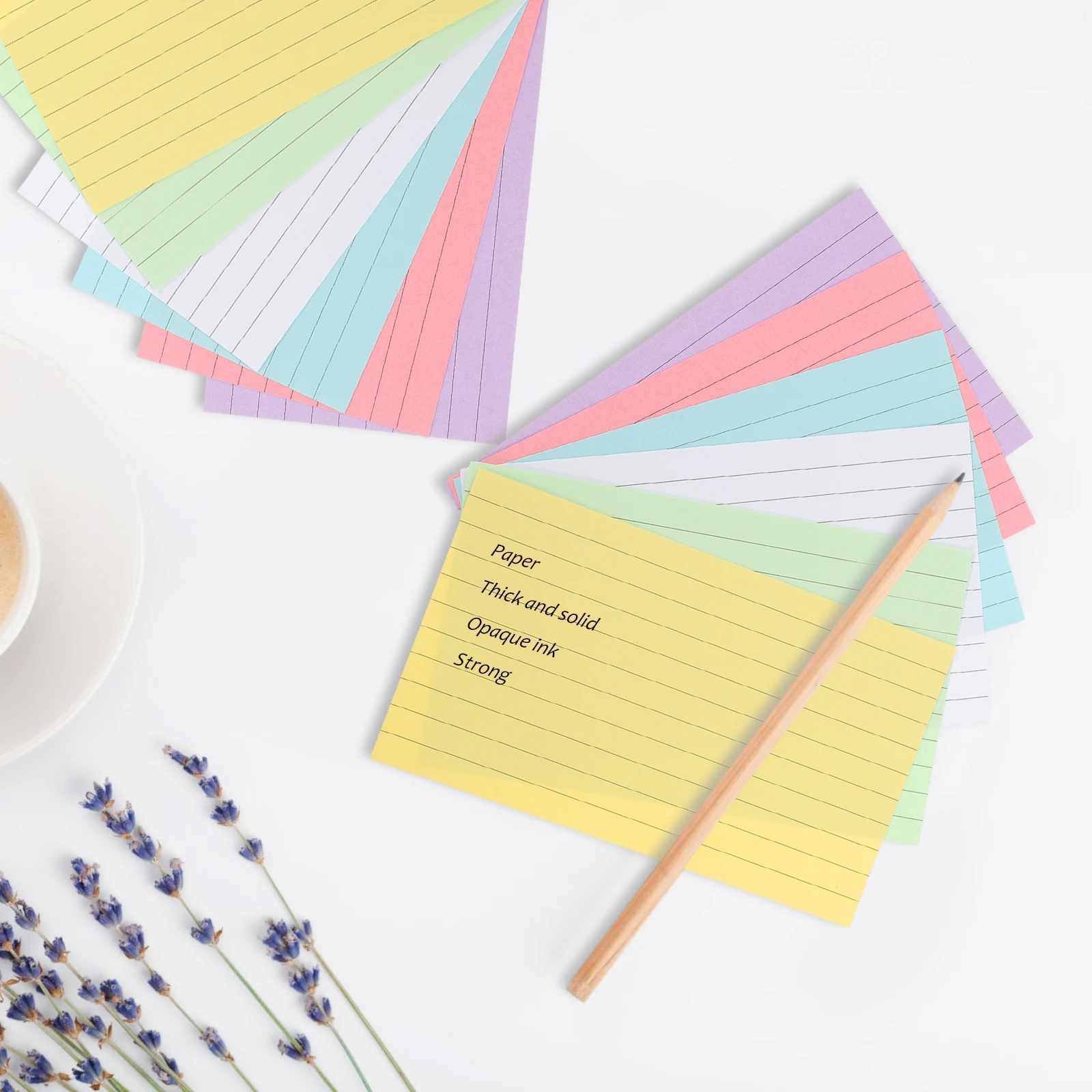 

Colored Index Cards 300 Sheets Tear-Resistant Flashcards for DIY Crafts Studying Learning Multi-Functional Note Cards