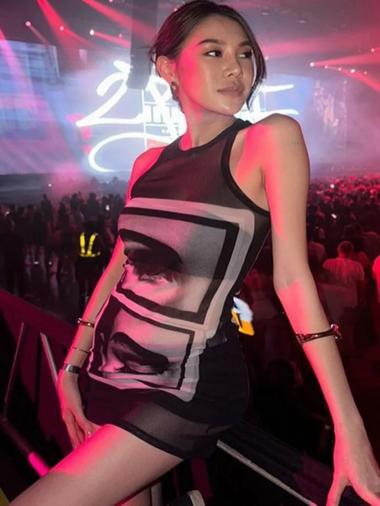 WEIRD PUSS Svel プリントトップ レディース スリムフィット ハイウエスト ストリート スレ ポリエステル スパンデックス ブレンド 夏 秋 ファッション