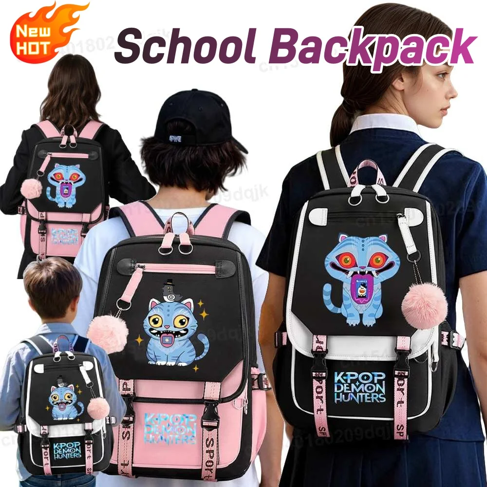 

Рюкзак для KPop Demon Hunters, повседневный рюкзак для подростков, популярный фильм 2025 года, школьная сумка Huntrix Demon Hunters для студентов, девочек и мальчиков