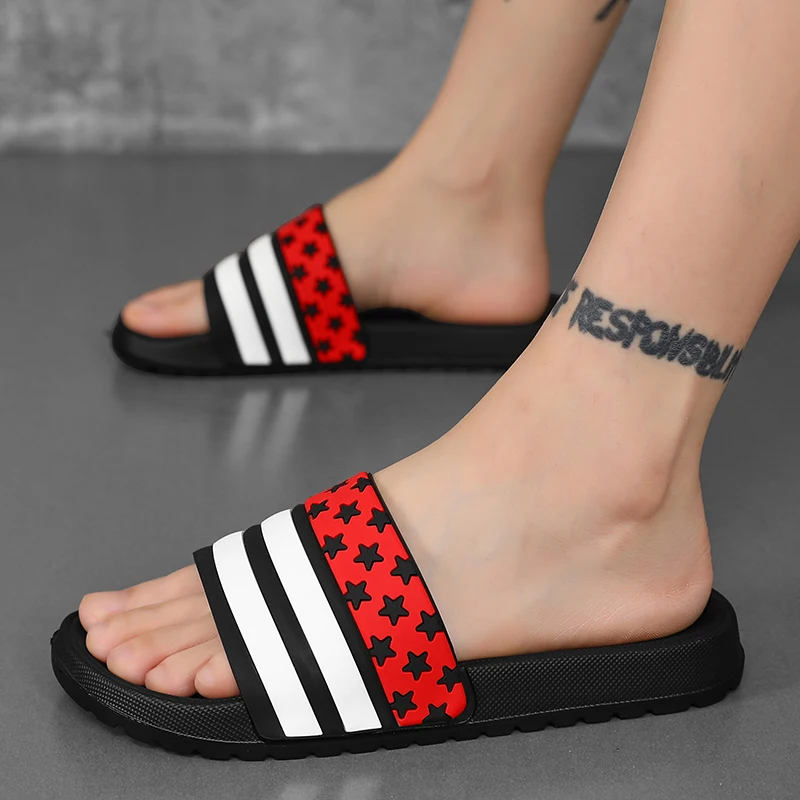 

Plus Size Men Indoor Home Slippers Male Soft Comfortable Bath Slipper Men's EVA Flat Thick Platform Outdoor Beach Sandals Summer