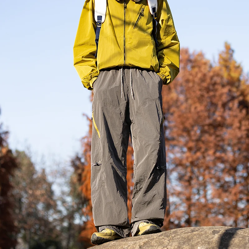Outdoor Nylon Three-proof Pants Men Women Loose Casual Lightweight Quick Dry Hiking Functional Cargo Pants Couple Trousers