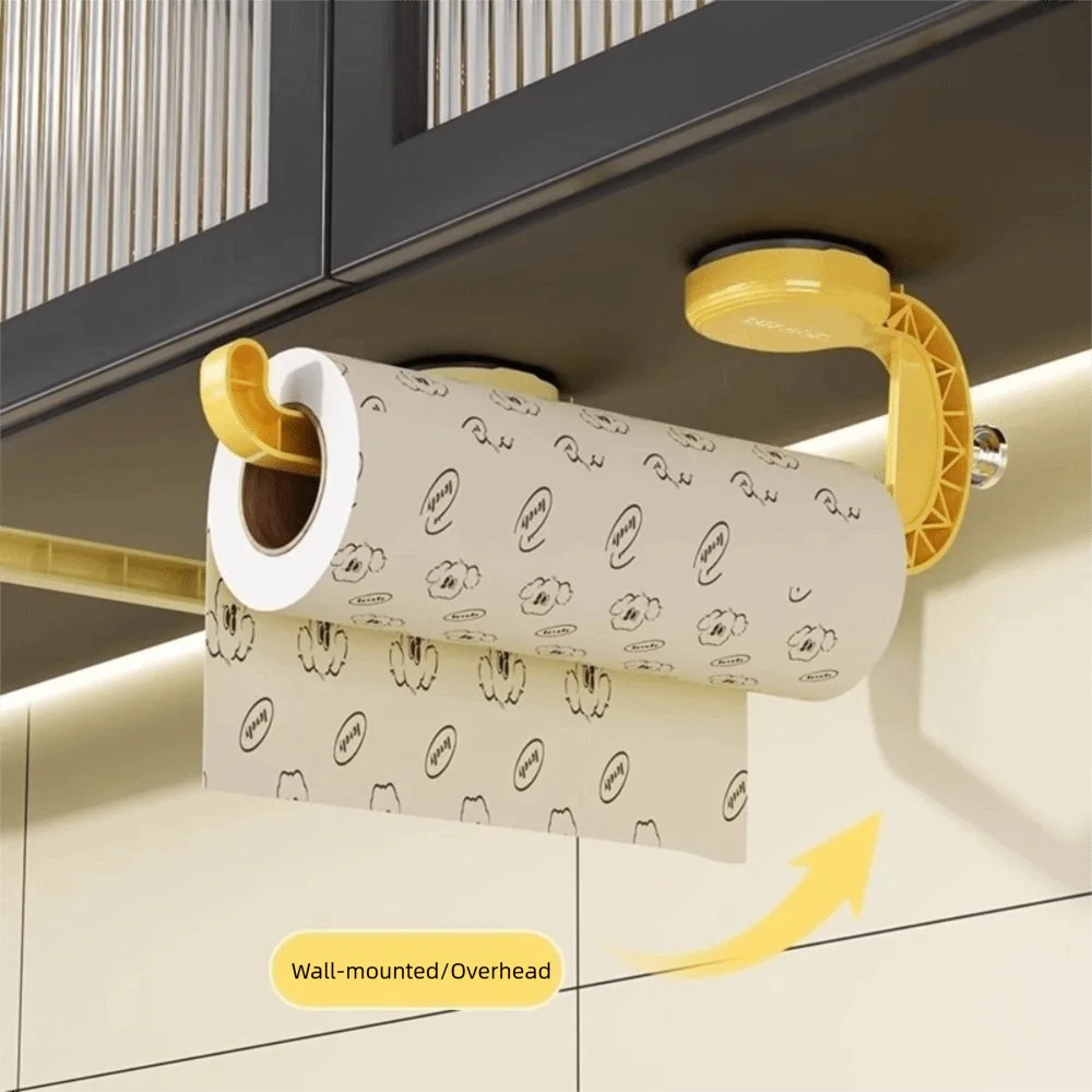 

Suction Cup Kitchen Paper Holder Wall Mounted No Punching Toilet Roll Holder Punch-Free Vacuum Adsorption Tissue Dispenser