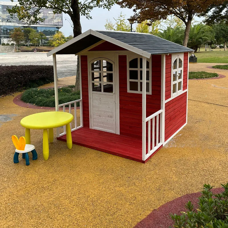 

Large outdoor children's wooden house small tree house game game room wooden rain protection