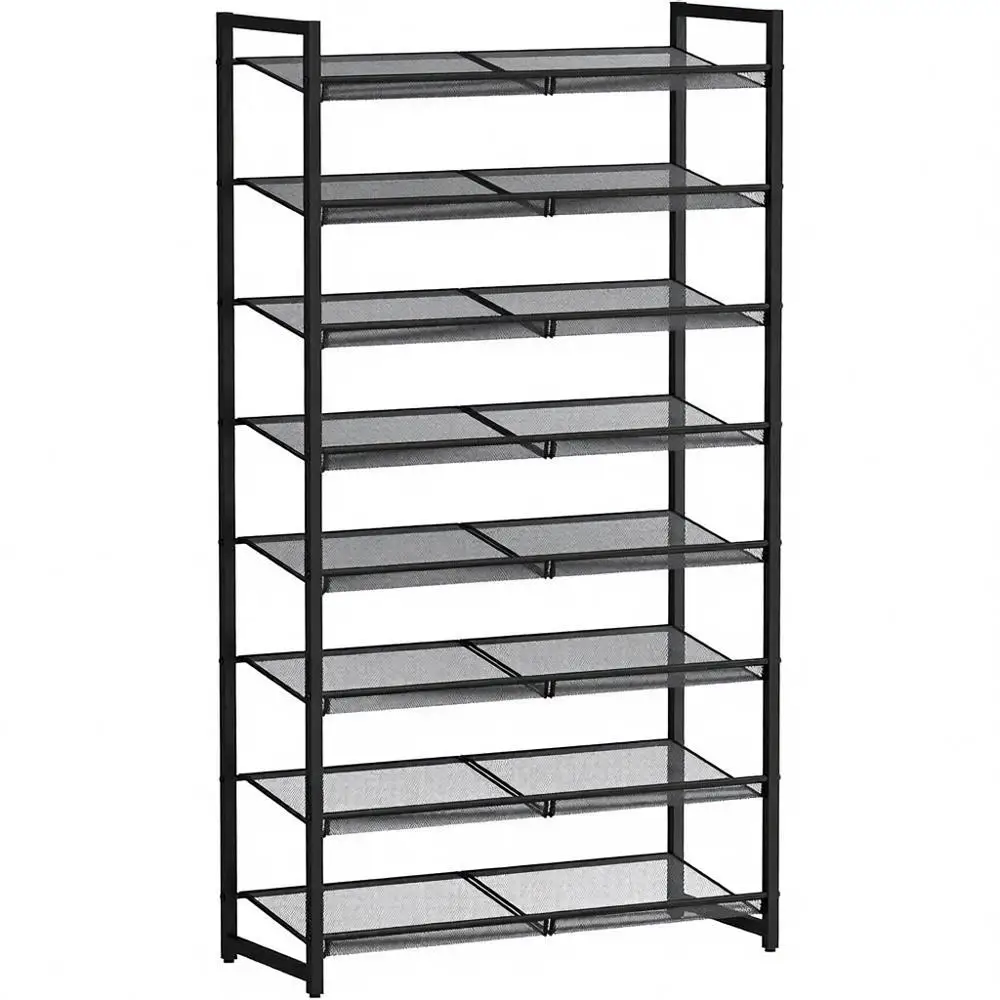 

8-Tier Metal Shoe Organizer, Adjustable Shelves, 32-40 Pairs, Family Shoe Rack