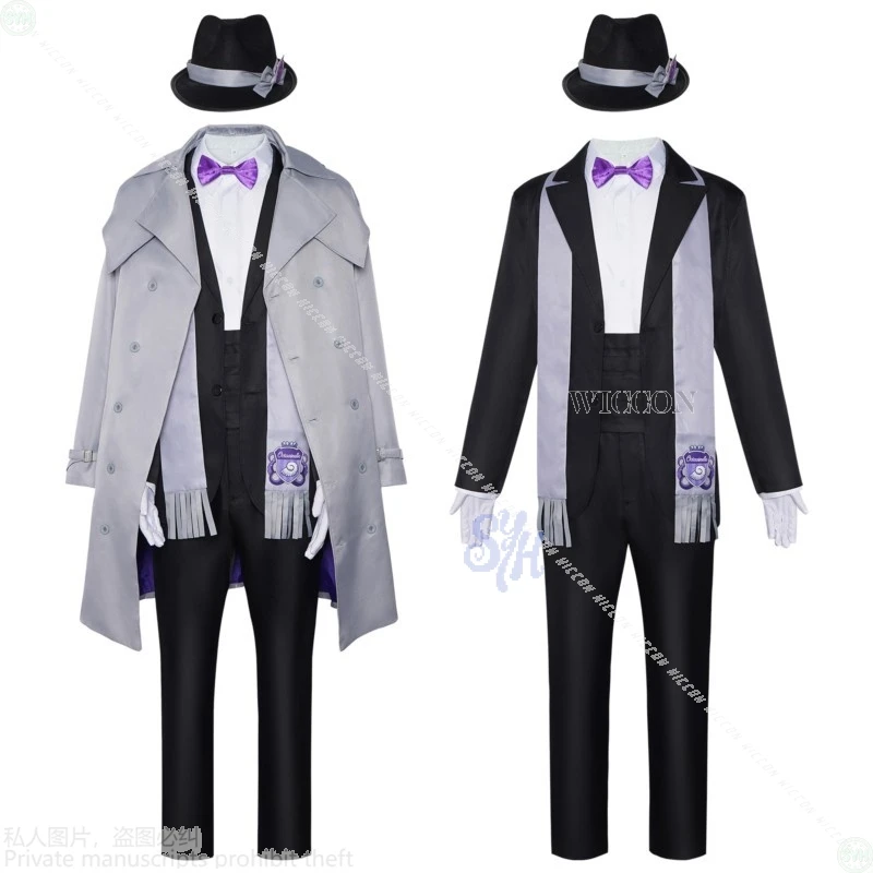 Azul Ashengrotto تأثيري لعبة Octavinelle أنيمي زي النمط البريطاني معطف وشاح قبعة أنيقة موحدة موضة Y2K الباروكات هالوين