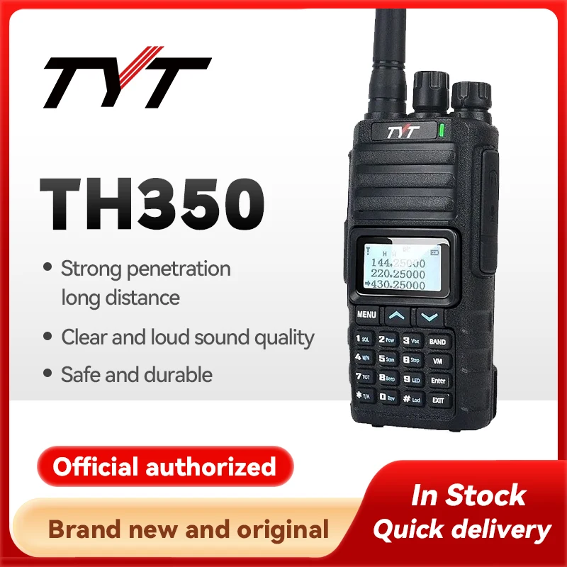 TYT TH-350 three band 136-174/220-260/400-470mhz TH350 5w analog radio 128 channels Walkie Talkie long distance two way radio