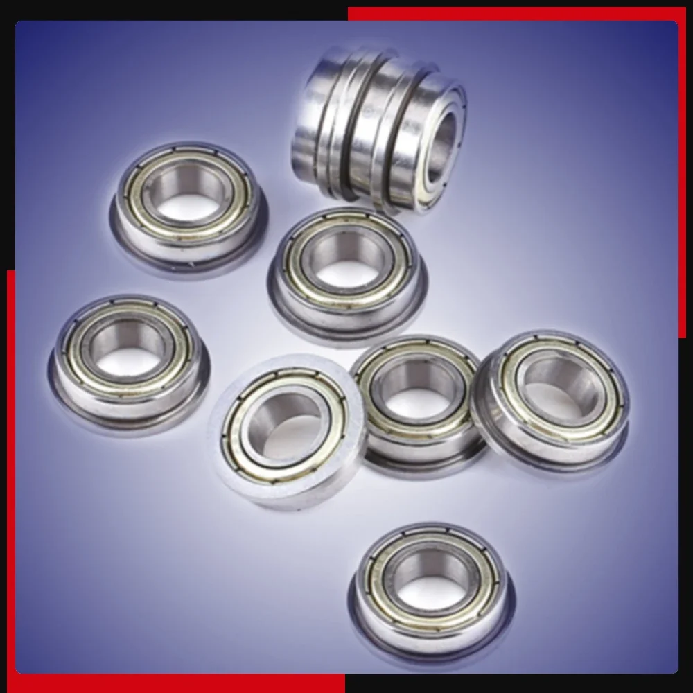 10 Pcs F688ZZ Flanged Radial Ball Bearings Metal Steel Double Shielded Flange Ball Bearing, 8 X 16 X 5Mm For Motor