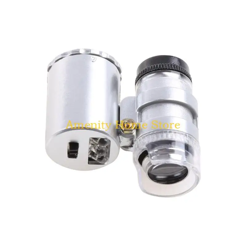 

F26C Mini 60x Microscope Microscope UV Jeweler Loupe Vurrance Detector со светодиодным светом