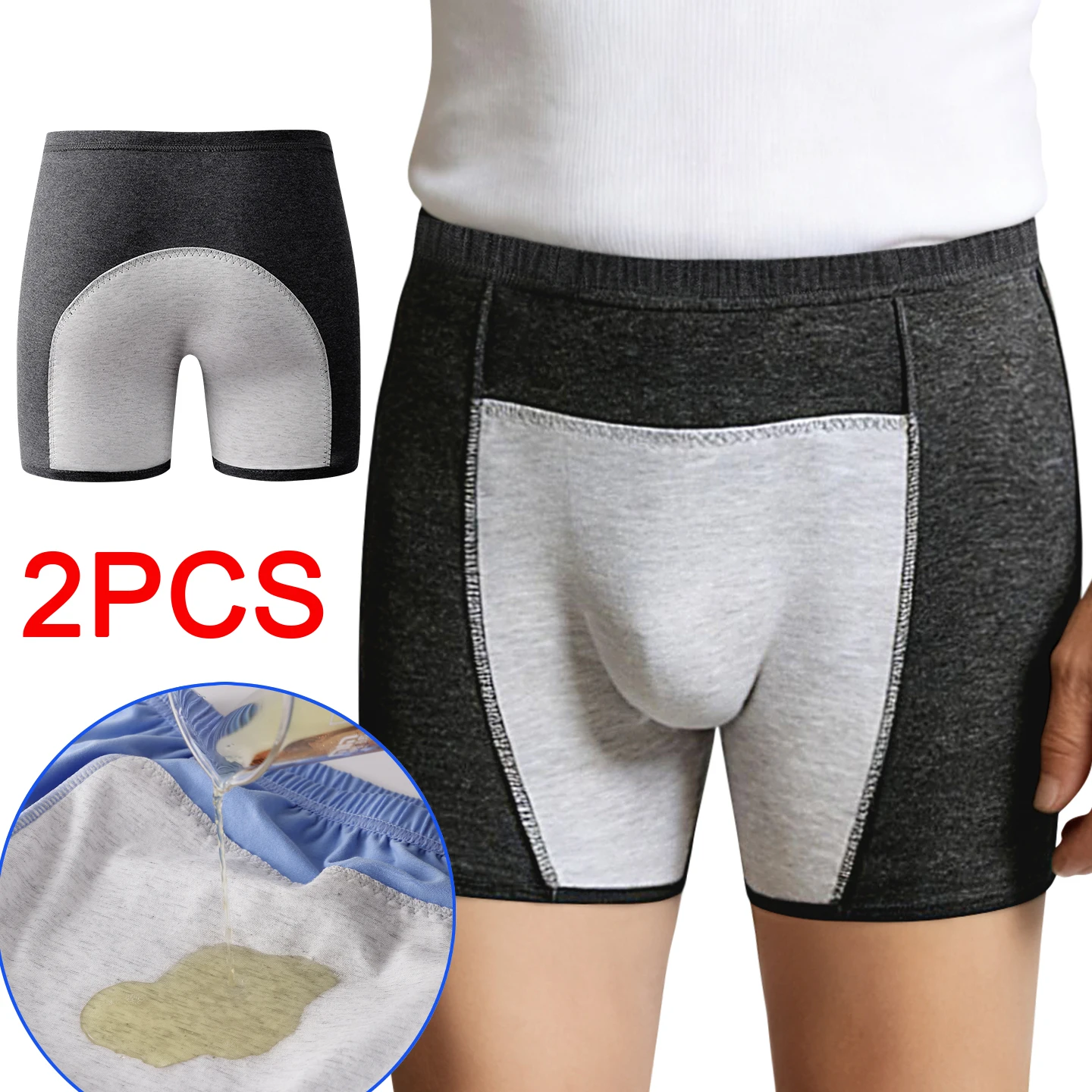 

Incontinence Briefs Men's Boxer Briefs Leak Proof Boxers Man Plus Size Underwear Boxer Male Breathable Men's Panties Set Shorts