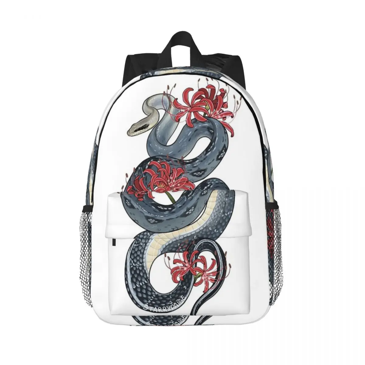 

Vietnamese Blue Beauty Snake With Red Spider Lilies Backpack Daypack BookBag Shoulder Bags for Men Women Kids School Bag